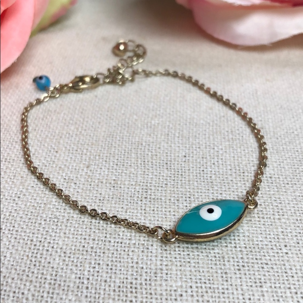 🧿 Chain Evil Eye Turquoise Minimal Bracelet
